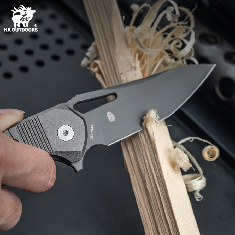 
                  
                    Pocket Knife HX OUTDOORS REINFORCED ROCK ONYX 2.87" D2 Aluminium Alloy Plunge Lock Tactical Folding Knife  Camping, Hunting, And Outdoors ZD-104-S from HX OUTDOORS
                  
                