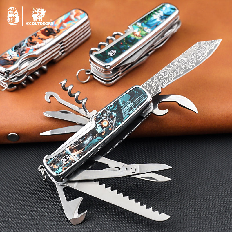 
                  
                    Multi-tool HX OUTDOORS DAMASK MOTORIX 2.2" Damask Steel VG10 Multi-tool Knife Camping Outdoor DD-14A from HX OUTDOORS
                  
                