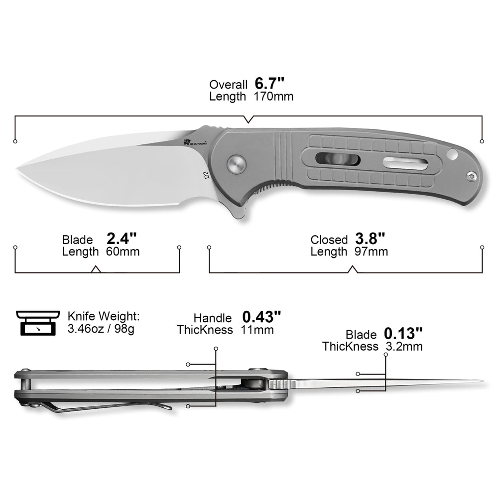 
                  
                    Pocket Knife HX OUTDOORS  ROCK SAPPHIRE 2.4" D2 TITANIUM Drop Point Folding Knife Camping Outdoor ZD-113S from HX OUTDOORS
                  
                