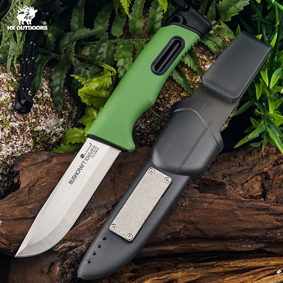 
                  
                    Fixed Blade HX OUTDOORS 3.74" 5Cr15  Black PP+TPR Green Handle SURVIVAL Master Fixed Blade Knife Outdoor Camping Survival Hunting TD-21A from HX OUTDOORS
                  
                