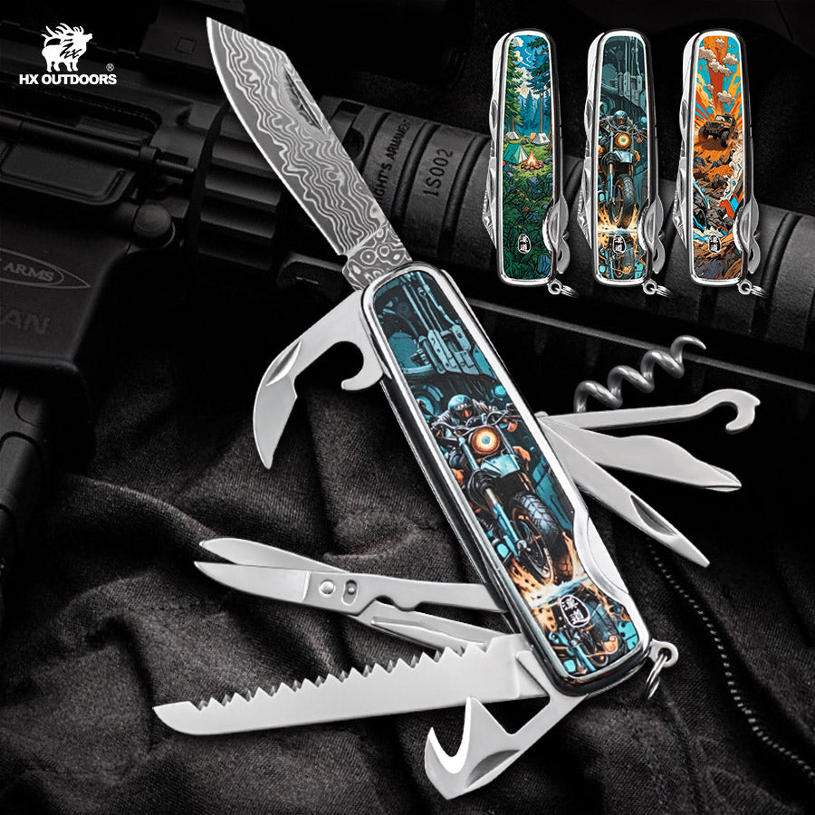 
                  
                    Multi-tool HX OUTDOORS DAMASK MOTORIX 2.2" Damask Steel VG10 Multi-tool Knife Camping Outdoor DD-14A from HX OUTDOORS
                  
                