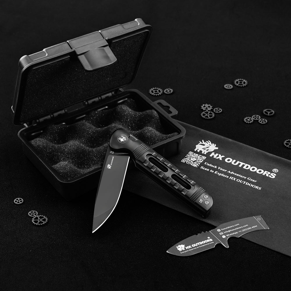 
                  
                    Pocket Knife HX OUTDOORS DARK MASTER 3.15" D2 Titanium alloy Plunge Lock Tactical Folding Knife Camping, Hunting, And Outdoors ZD-112A from HX OUTDOORS
                  
                