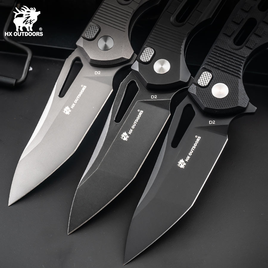 
                  
                    Pocket Knife HX OUTDOORS REINFORCED ROCK ONYX 2.87" D2 G10 Plunge Lock Tactical Folding Knife  Camping, Hunting, And Outdoors ZD-104B-S from HX OUTDOORS
                  
                