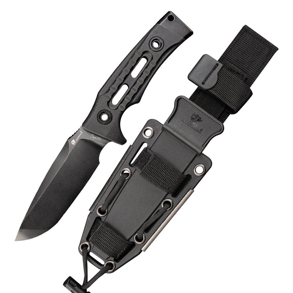 
                  
                    Fixed HX OUTDOORS ROCK X Survival Fixed Blade Knife Black G10 (3.8'' DC53) TD-11B from HX OUTDOORS
                  
                