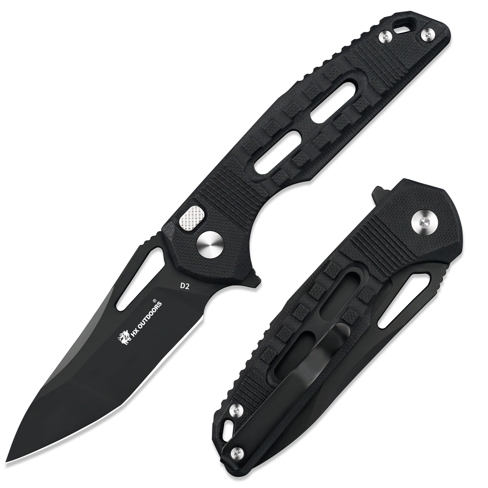 ROCK ONYX | PLUNGE LOCK | D2 | BLACK G10 | ZD-104B