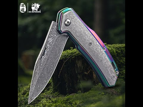 CHAMELEON | SLIP JOINT | 5CR15 | ALUMINUM & DAMASCUS | ZD-084